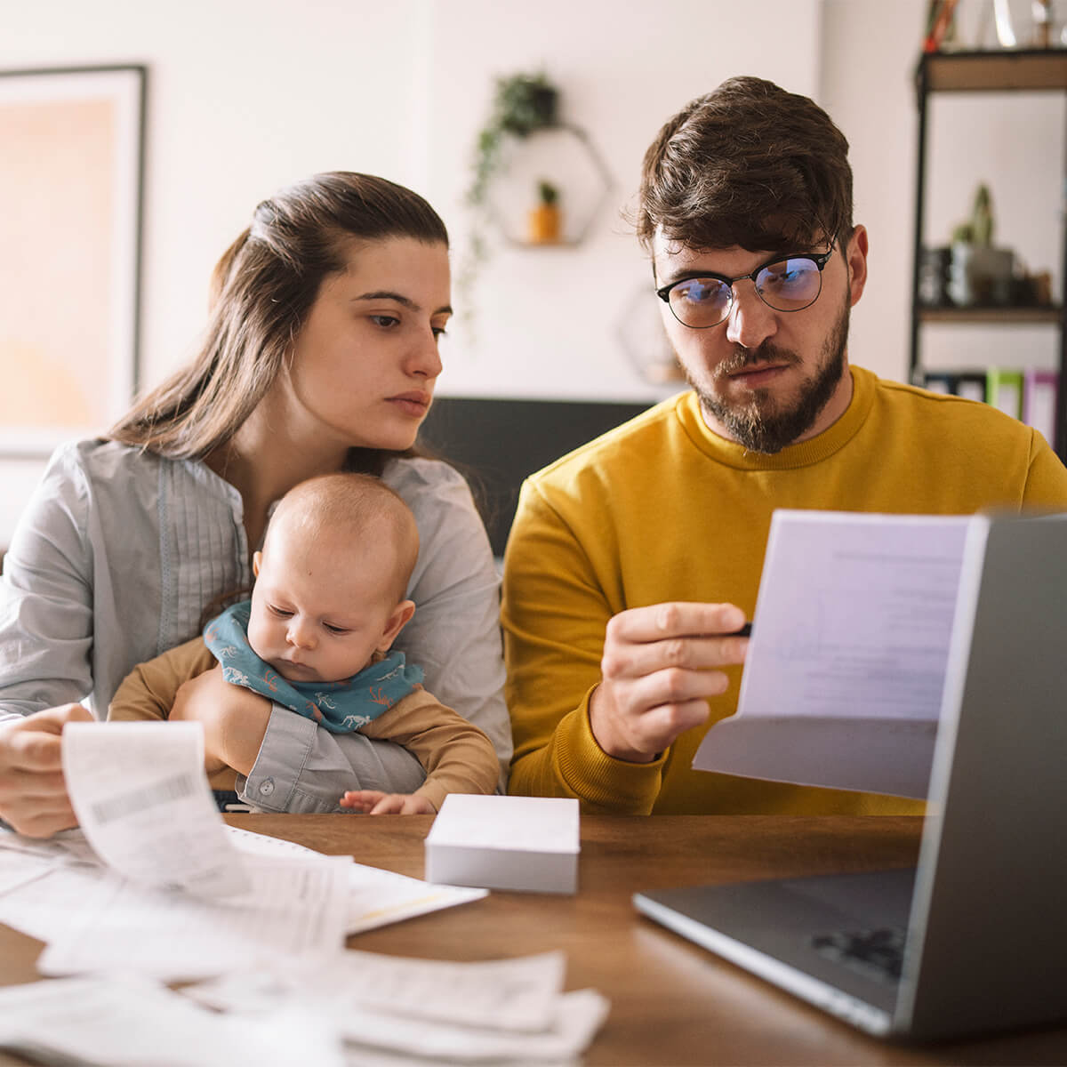 Couple doing finances