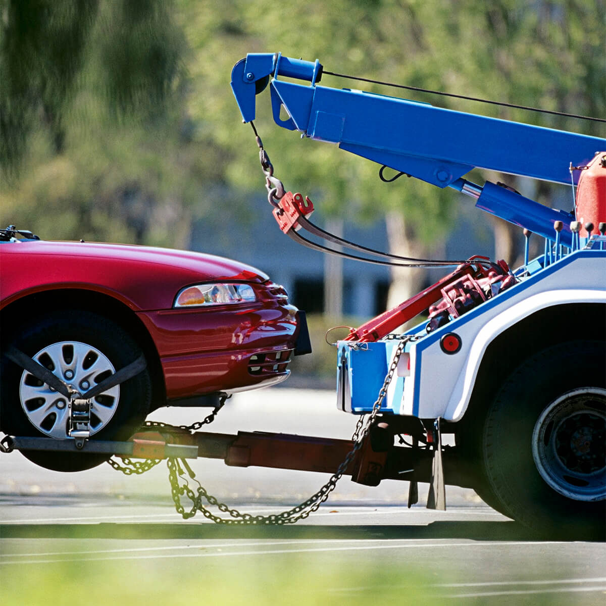 A car being towed away